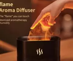 Flame Air Aroma Diffuser H20 Humidifier, Noiseless Essential Oil Diffuser for Home,Office