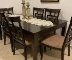 Wooden Dining Table with 6 chairs