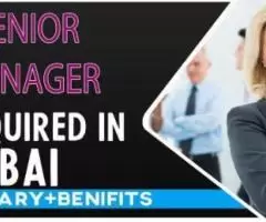 Senior Manager Required in Dubai