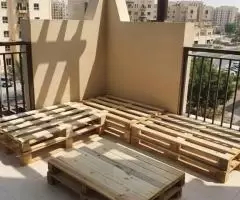 Balcony pallets and cushions set