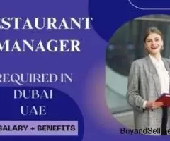 Restaurant Manager Required in Dubai