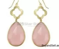 AED 20, Buy Fashion Rose Quartz Earrings