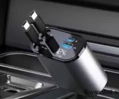 The Ultimate 4-in-1 Car Charger Fast Charging, Retractable