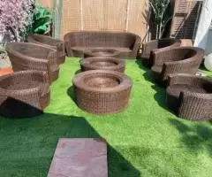 Outdoor rattan sofa set 8 seats