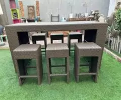 Outdoor dining table with 6 stools