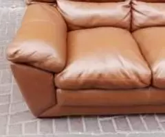 SOFA LEATHER BROWN 6 SEATER 3-2-1