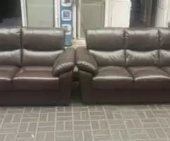 SOFA LEATHER DARK BROWN