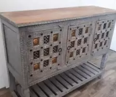 Wooden Vintage Style Console / Grey