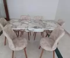 dining table with 6 chairs available